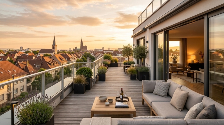 Attique et appartement avec grande terrasse à Schiltigheim : la prime au mètre carré dans l’Eurométropole